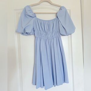 Cider Blue Puff Sleeve Dress